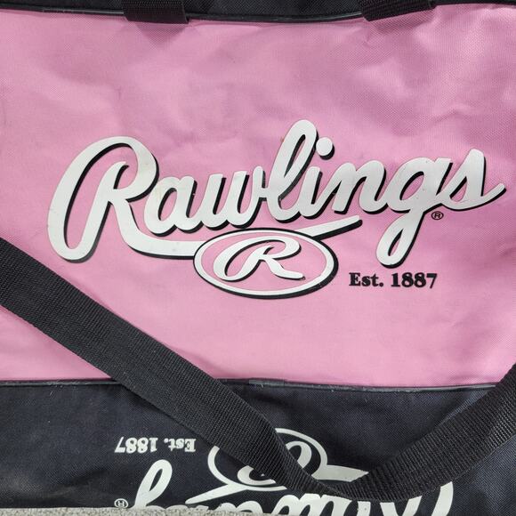 Rawlings Playmaker Softball Baseball Bat Helmet Equipment Duffle Bag Pink Black - Picture 11 of 15